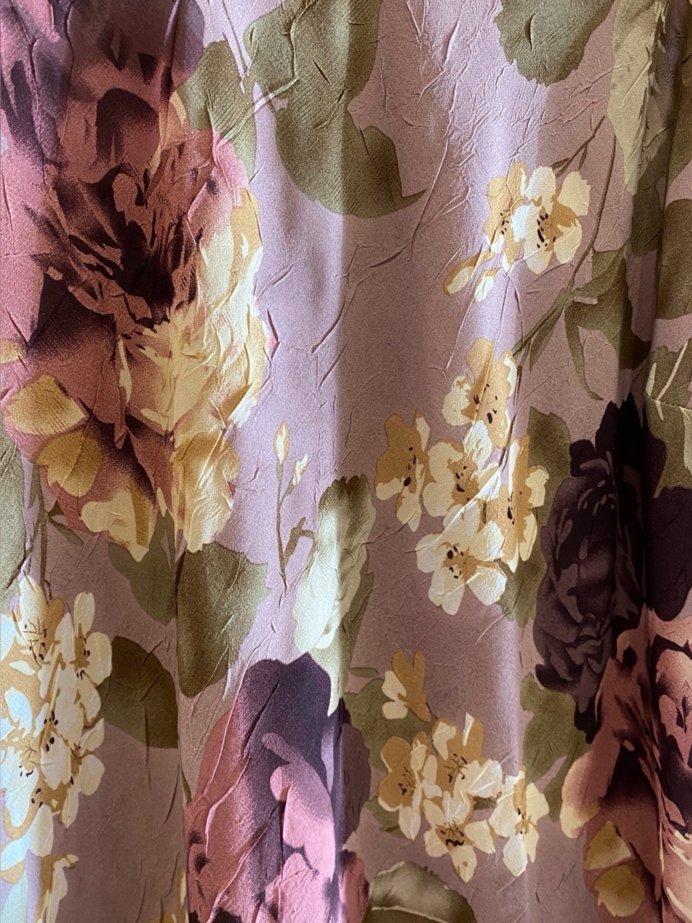 Vintage Scoop Neck Purple Mesh Floral Sleeveless Dress Crepe Texture Size 2X - Picture 2 of 2